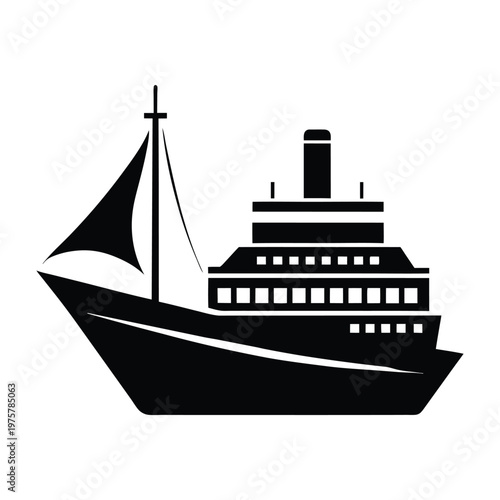 Maritime transport concept vector with cargo ship sailing across world map background
