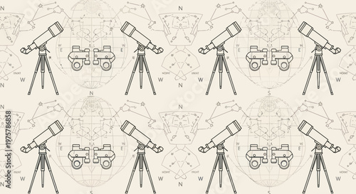 Telescopes on tripods for astronomy.
