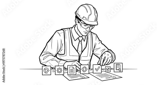 Man building with blocks