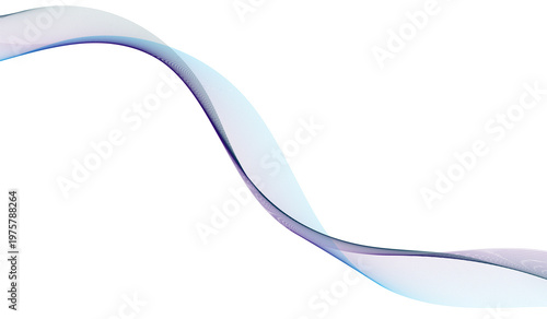 Abstract flowing wave of teal and purple light against a dark void Isolated on transparent background