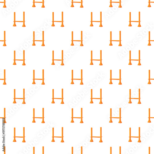 Rugby goal posts forming a seamless pattern on a white background