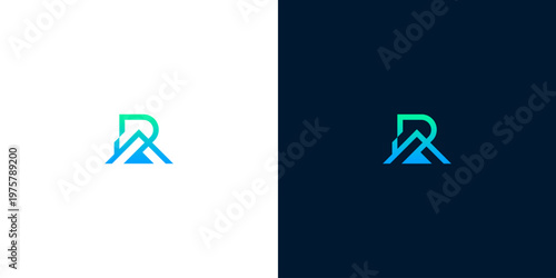 Sleek geometric abstract lettermark logo design with a modern gradient, perfect for innovative technology, corporate, or architectural branding identity