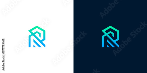 Modern Abstract Geometric Letter R Logo Design