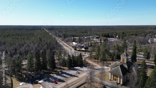 Rural aerial view in Ylikiiminki, Oulu Finland