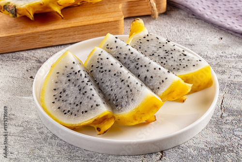 Tropical exotic dragonfruit slice