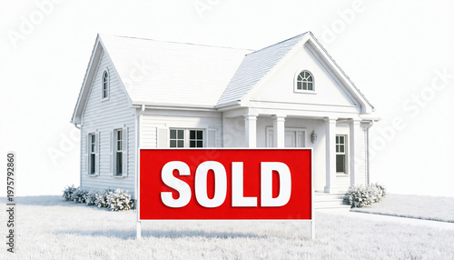 Sold sign house real estate sale success photo