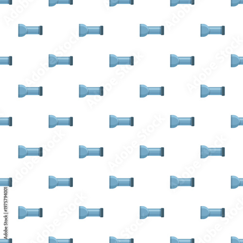 Seamless pattern featuring flat design industrial pipe connectors on a white background