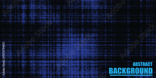 Creative dark blue halftone wave light screen gradient texture background for digital design, film, or abstract visuals, abstract dotted mesh composition, vector creative background
