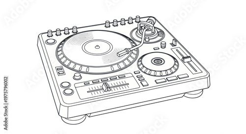 Turntable DJ Equipment Music Player.