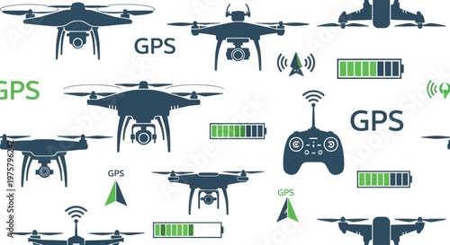Drones with GPS and controller.