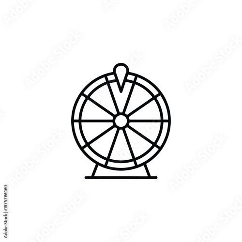 Vector of a prize wheel with a pointer shaped like a droplet.