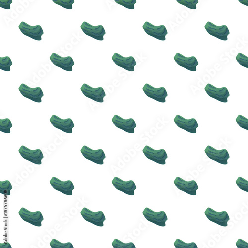 Green cartoon logs replicating in a seamless pattern on white