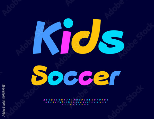 Schilderij op canvas Vector Bright emblem Kids Soccer
