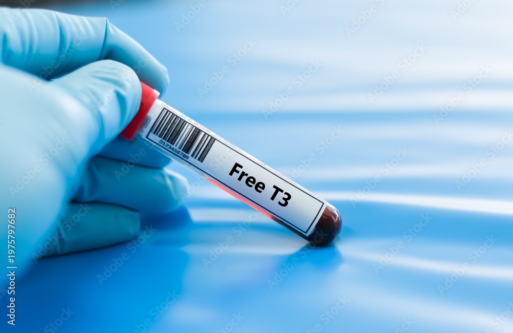 Obraz premium Blood sample tube for free T3 test analysis.