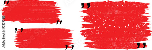 Quotation brush stroke frame set .Quotation mark dialog box .Grunge Box with place for your text. Text box frame.Vector