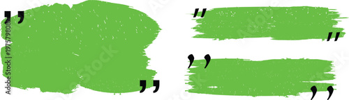 Quotation brush stroke frame set .Quotation mark dialog box .Grunge Box with place for your text. Text box frame.Vector