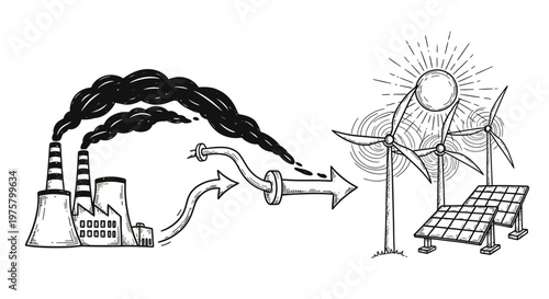 Renewable energy transition from fossil fuels to solar power