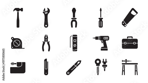A collection of essential tools for home improvement construction and repair projects