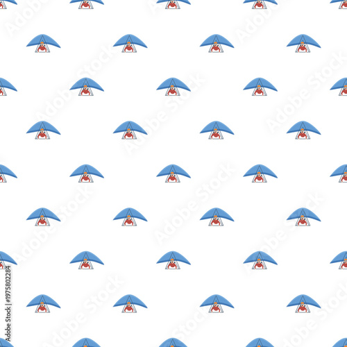 Hang gliders soaring in a repeating seamless pattern
