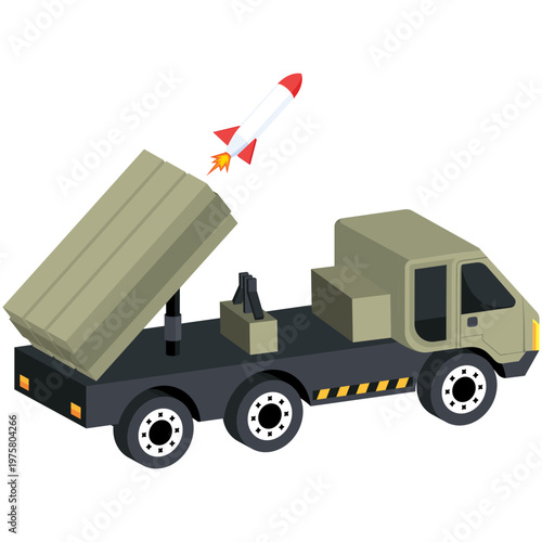Military Missile Launcher Truck Icon