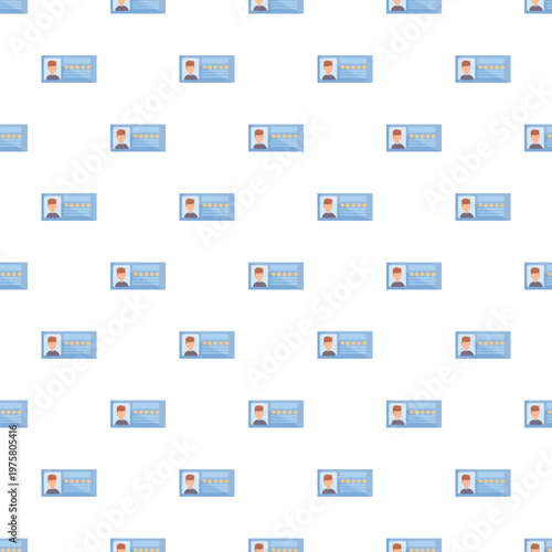 Seamless pattern featuring user profile id cards with a password field, emphasizing security and identification