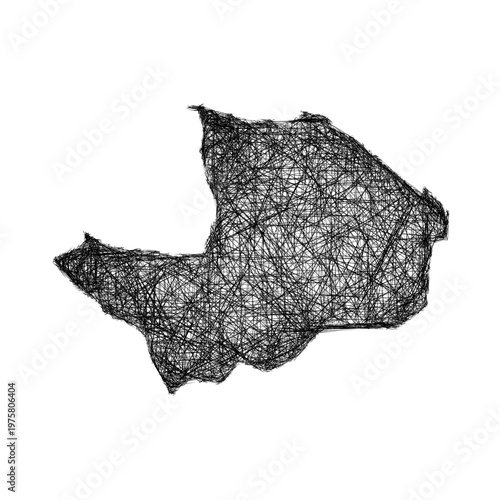 Sketch Renfrewshire outline map design