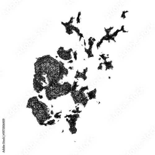Sketch Orkney Islands outline map design