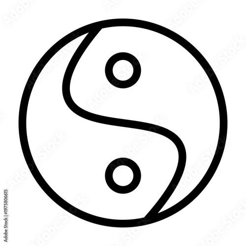 yin yang line icon