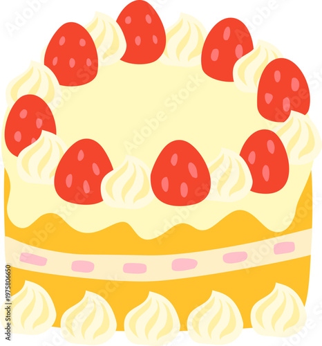 Delicious Strawberry Topped Cake Dessert