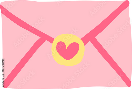 Love Letter with Heart and Romantic Message Concept
