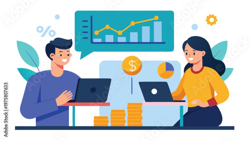 Business, finance, people, laptop, graph, money, teamwork