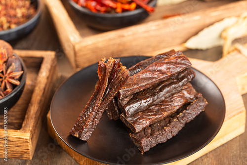 Dried beef jerky, beef strips