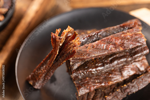 Dried beef jerky, beef strips