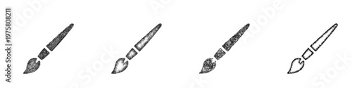 Sketch paint brush icon design set