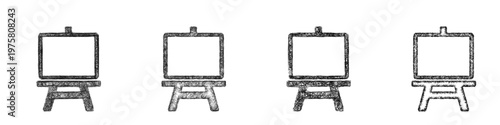 Sketch easel icon design set