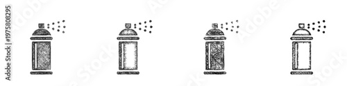 Sketch spray paint icon design set