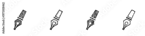 Sketch ink pen icon design set