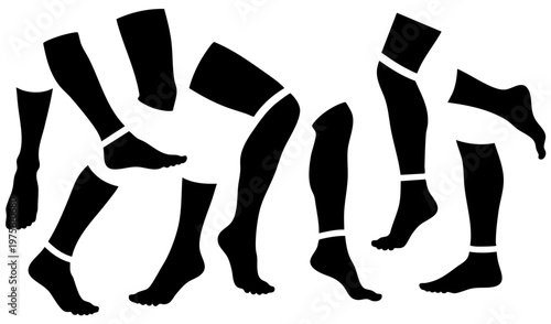 Human Legs and Feet Silhouette Action Set