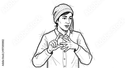Woman signing in American Sign Language