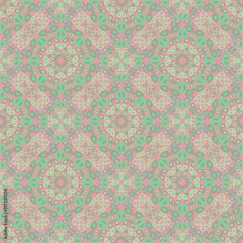 Geometric flower mandala ornament pattern art - oriental spiritual bohemian floral vector background