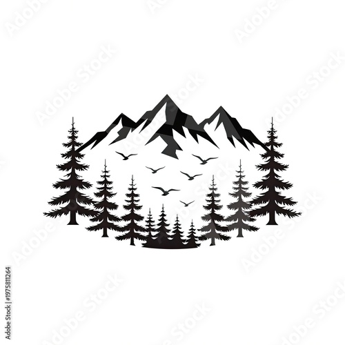 christmas trees in the mountains