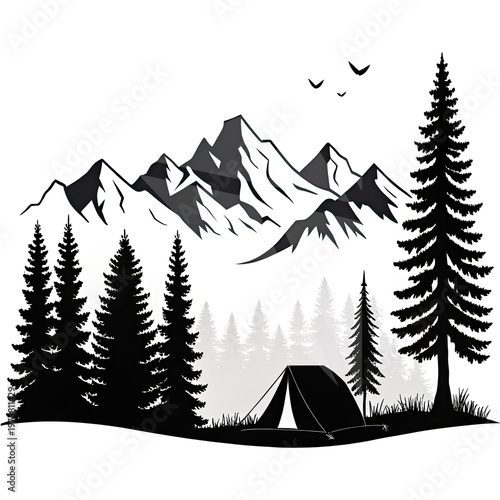 camping in the mountains