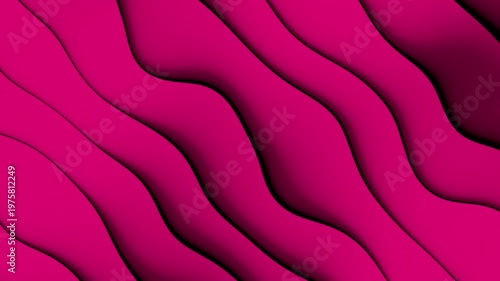 Vibrant Pink Fluid Waves Motion Background Seamless Loop.