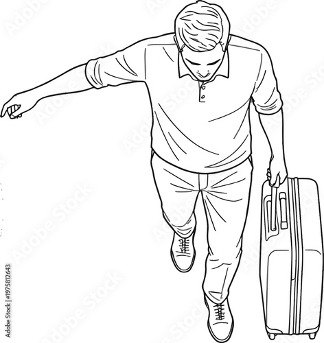Man Rushing with Luggage