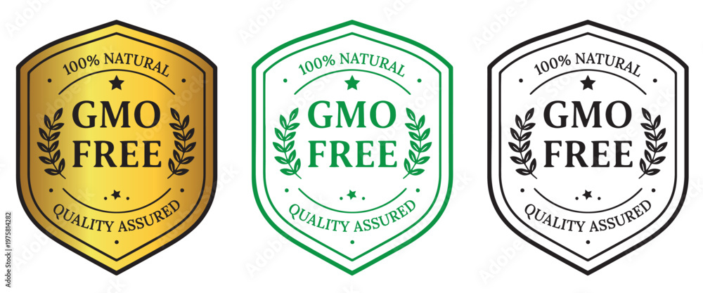 Obraz premium GMO free stamp icon set badges 