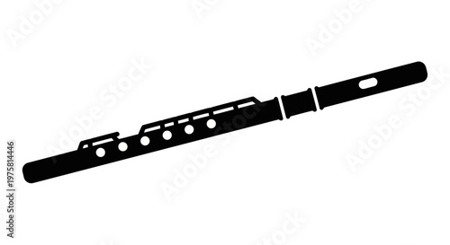 Black silhouette of a transverse flute