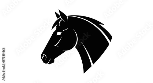 Black horse head silhouette icon