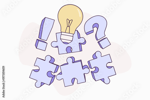 Creative Thinking Puzzle Illustration