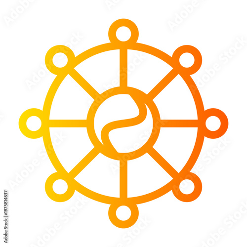 dharma wheel gradient icon