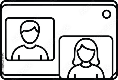 Video call illustration two people connecting through a digital device